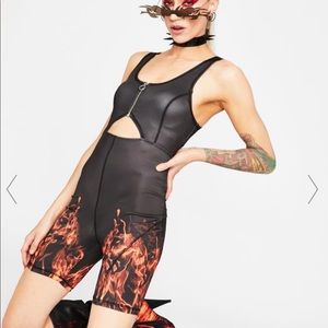 🖤Dolls Kill Horoscopes Blazing Glory Cut Out Romper *SOLD OUT ONLINE*